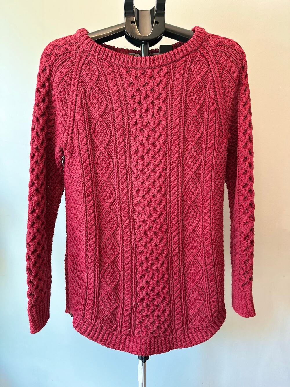 L.L. Bean Fisherman Cable Knit Sweater Women S Red Scarlet Game Dayā Coastal